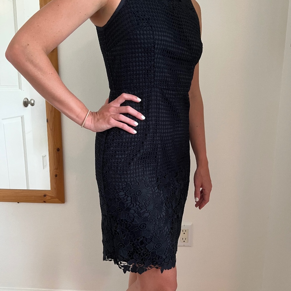 navy lace dress